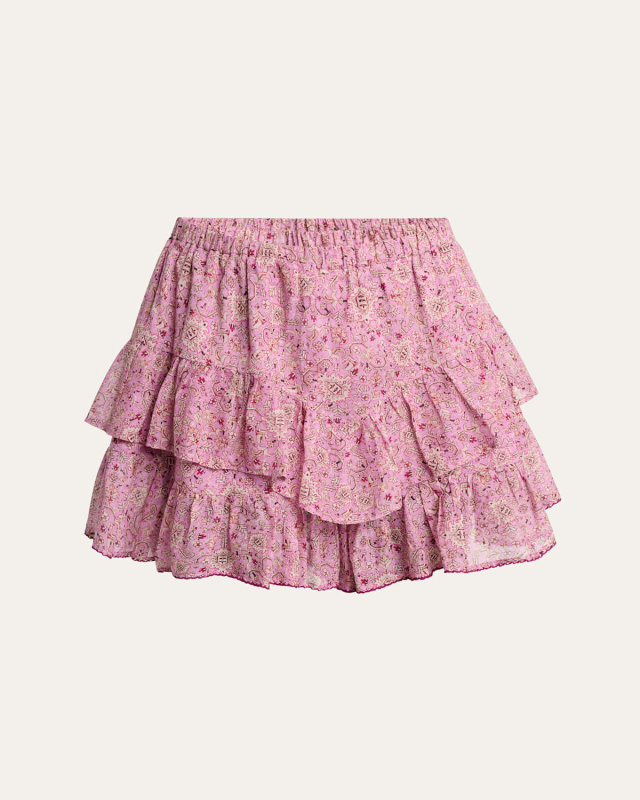 Jocadia Tiered Cotton Mini Skirt